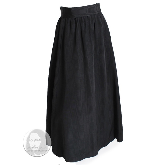 Yves Saint Laurent Skirt Black Moire Maxi Rare Ballet Russes Vintage 70s EU 42 - Picture 11 of 16